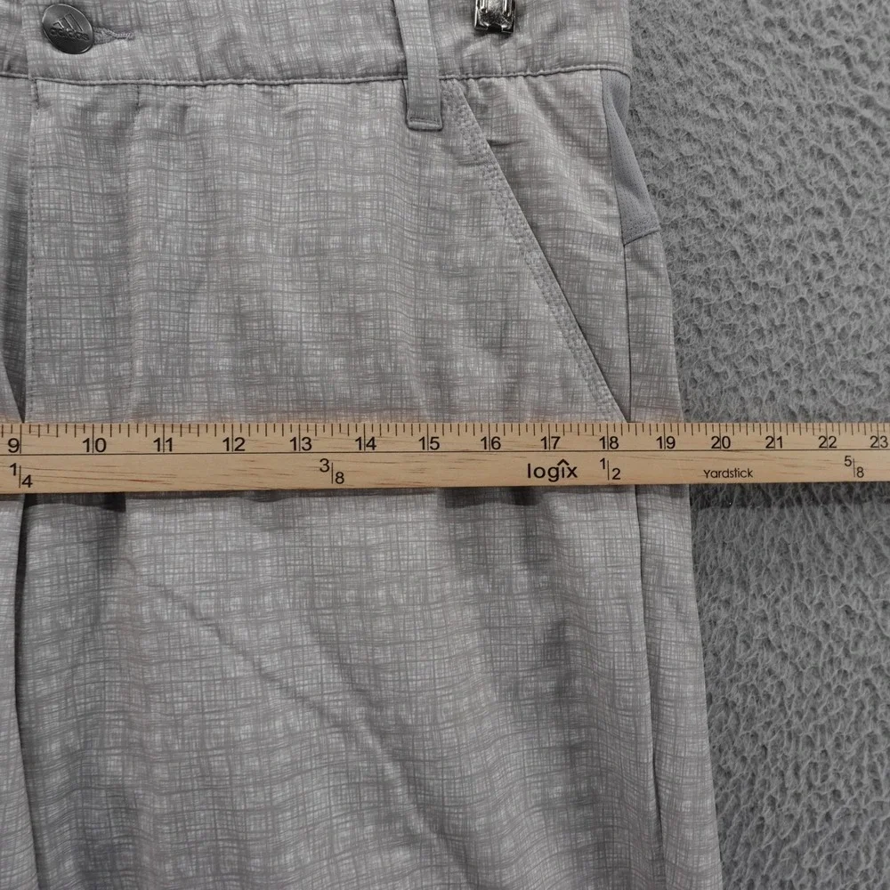 Adidas Performance Golf Shorts Size 34x10 Gray Plaid‎ Mens Lightweight Stretch
